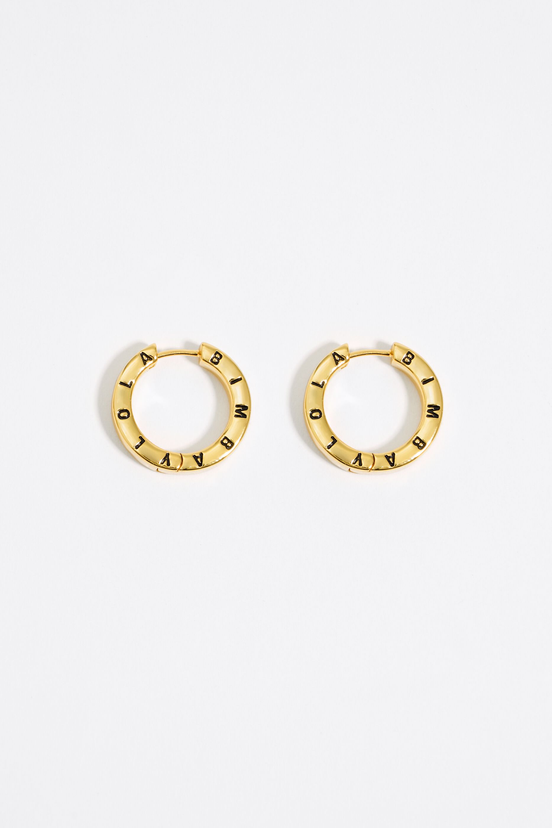 Gold hoop earrings with crystals sale