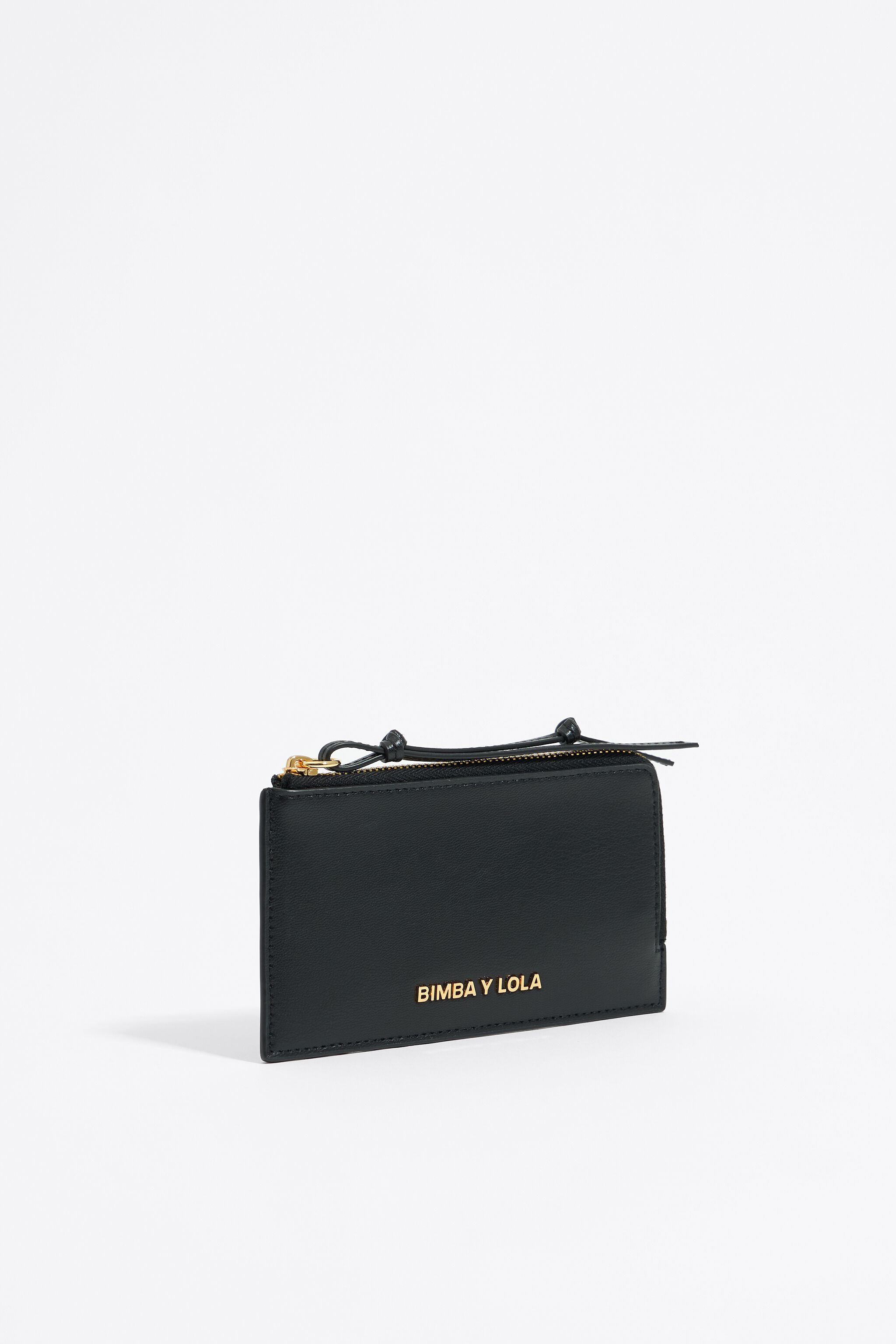 ◎BIMBA Y LOLA◎ Black leather card wallet (rectangular) B24 Black leather card holder/coin purse