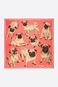 Coral pugs scarf