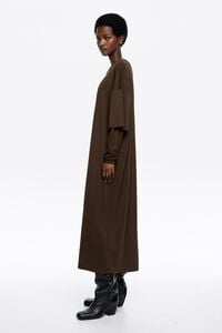 Dark brown tulle sleeve dress Dark brown tulle sleeve dress