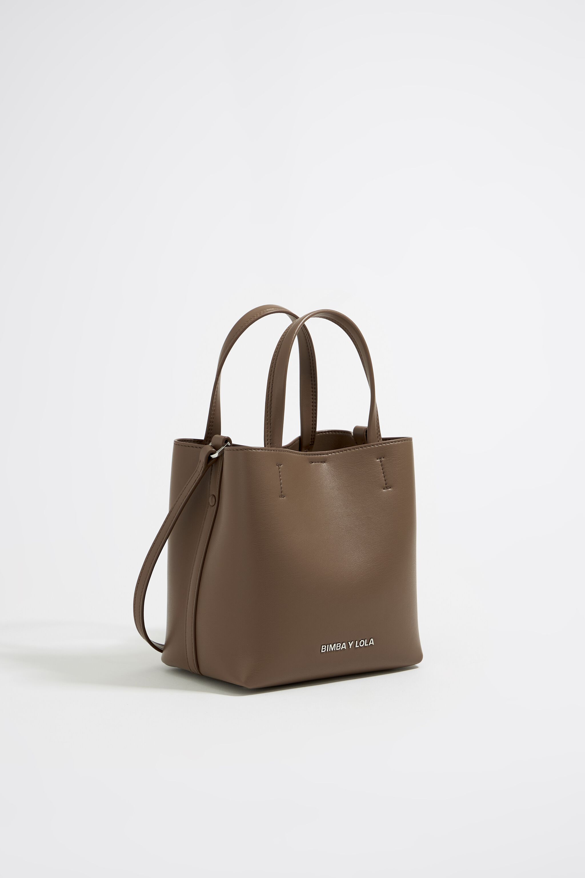 Small dark taupe leather Chihuahua bag