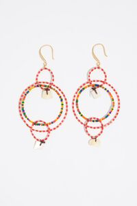 Multicolor beads and mother-of-pearl earrings