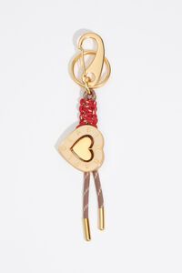 Gold heart logo key ring