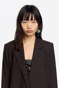 Brown checked tailored jacket