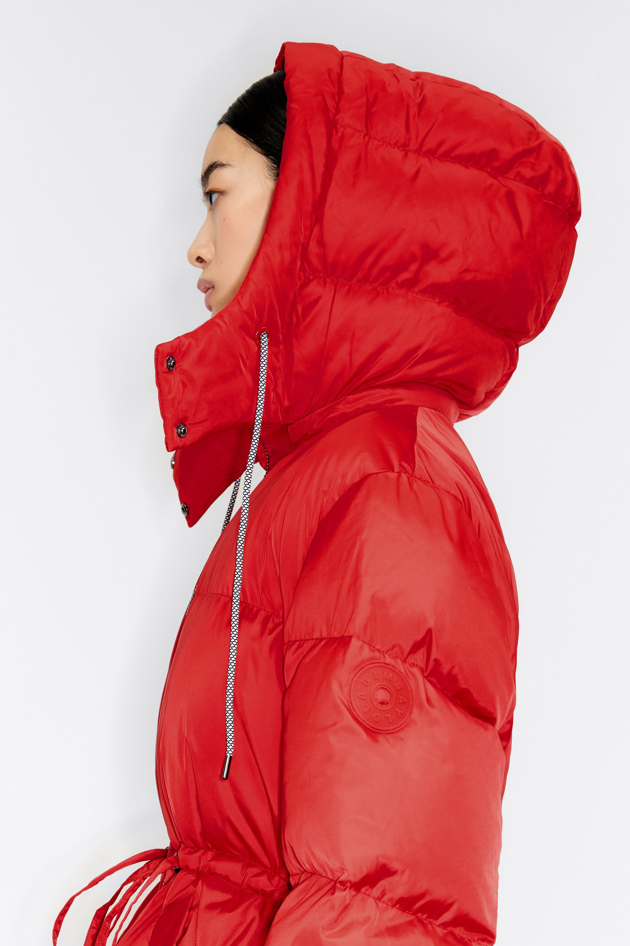 Red puffer with best sale hood