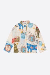 Ivory textured Big Mask straight shirt