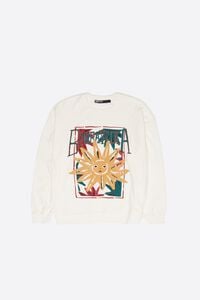 Ivory toweling Sun logo sweatshirt