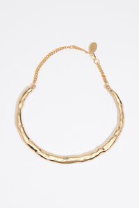 Textured matte gold choker