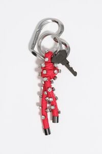 Red rope key ring with crystals