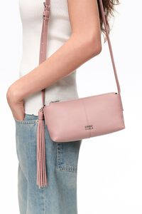 Light pink leather mini crossbody bag