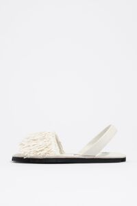 White leather and raffia Menorcan sandal