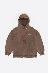 Brown floral logo hoodie