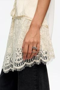 Dark silver ring with crystal bands