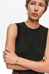 Rigid bracelet with ivory enamel logo and multicolor dots