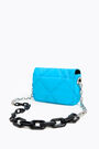 XS neon blue padded nylon flap bag XS neon blue padded nylon flap bag