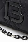 S padded nylon flap bag in black S padded nylon flap bag in black