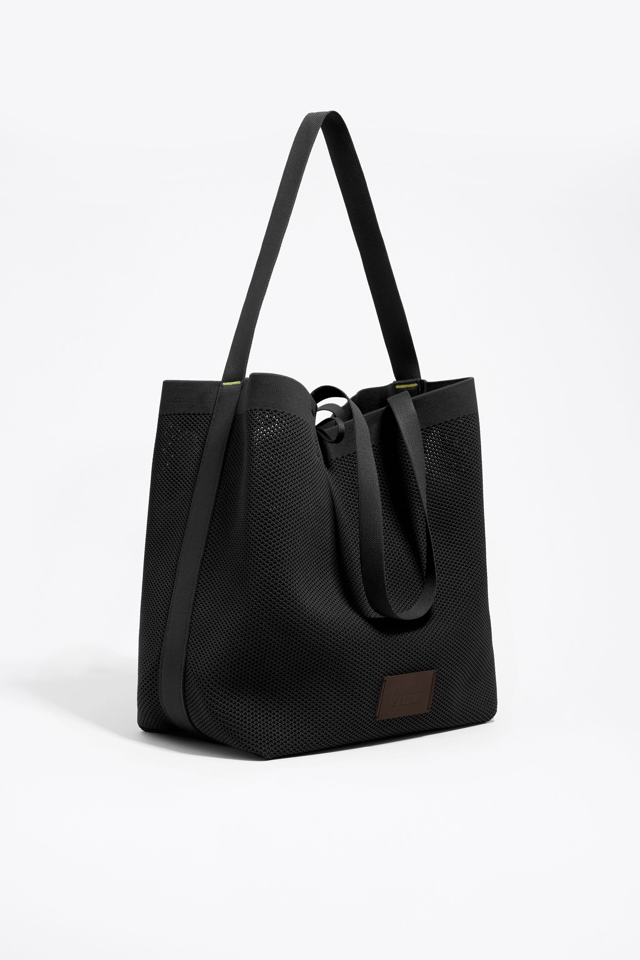 新品　digne huge T black Men's Dsl 3D L-Large PU tote bag with embossed logo | Black