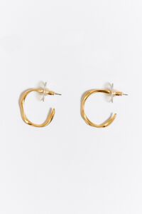 Golden irregular hoop earrings