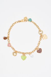 Heart logos gold chain necklace