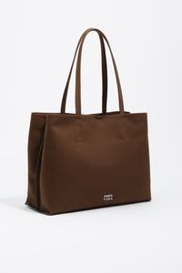 Dark khaki waxed gabardine Chihuahua shopper bag