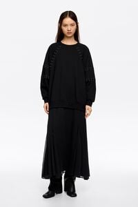 Washed black studded sweatshirt dress Washed black studded sweatshirt dress