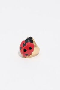 Red ladybug ring
