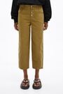 Khaki linen carrot trousers Khaki linen carrot trousers