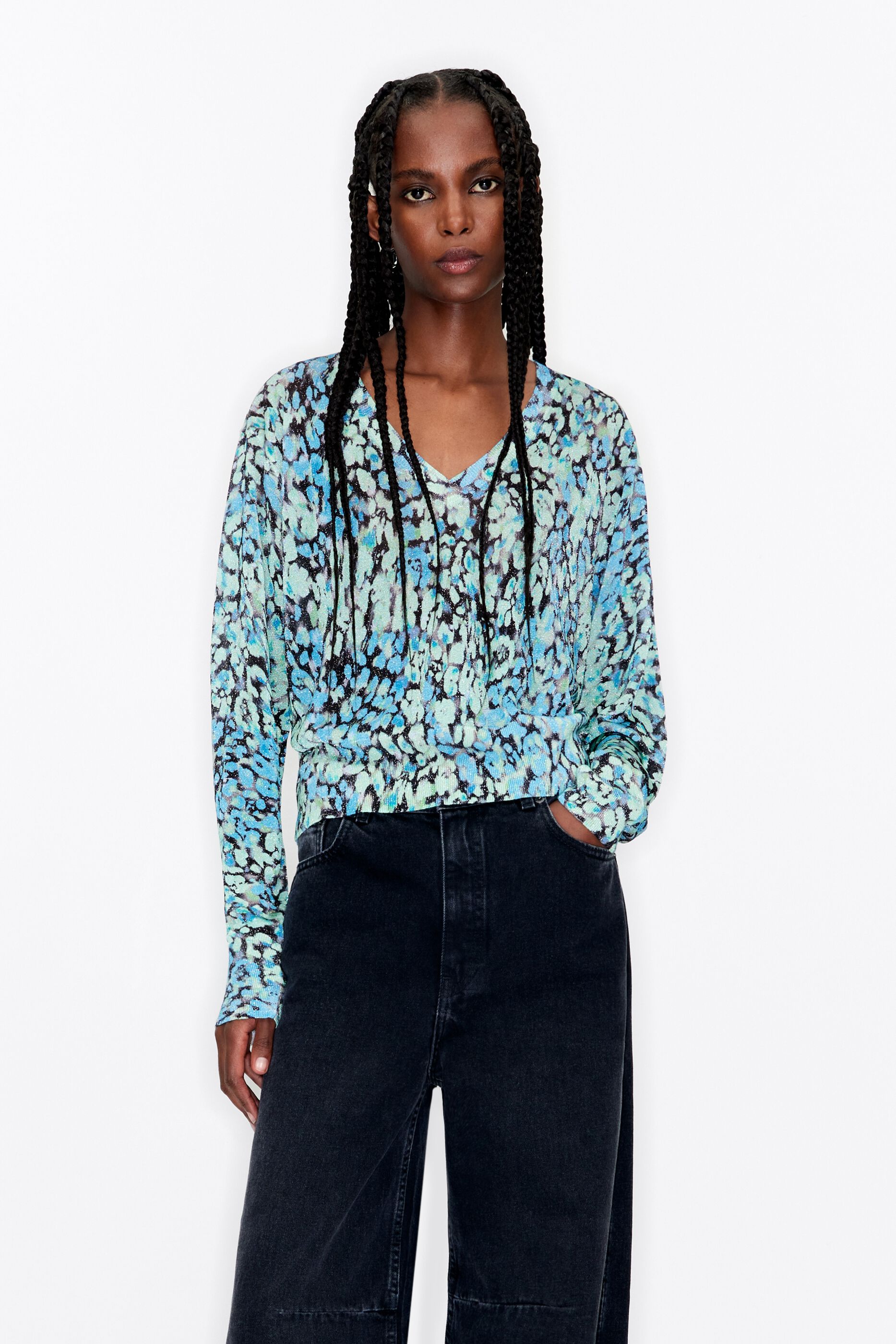 Giraffe print sweater sale