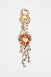 Ivory heart rope key ring