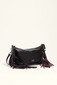 Medium burgundy fringed leather Madrid bag