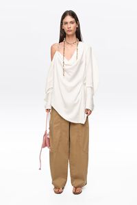 Ivory linen off-the-shoulder top