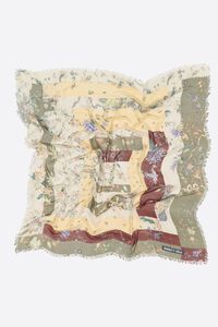 Romantic flowers patchwork shawl