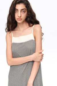 Gray melange two-material A-line dress
