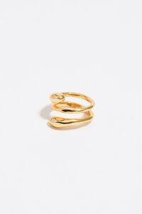 Gold-tone textured spiral ring