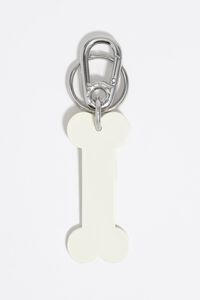 Ivory metal bone key ring