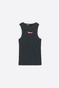 Dark gray melange fitted top