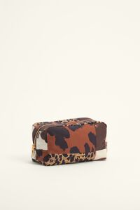 Medium chocolate nylon patchwork make-up case
