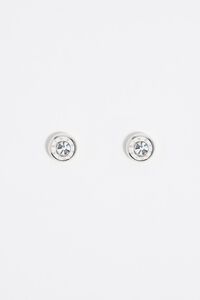 Silver logo and crystal earrings