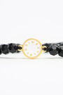 Black crystals bracelet white piece Black crystals bracelet white piece