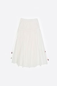 White cotton flared skirt