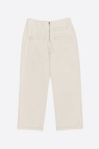 STRAIGHT CROPPED - Ivory denim ankle-length jeans