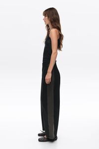 BARREL - Black two-tone adjustable waist denim trousers
