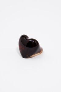 Amber resin heart ring