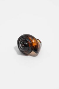 Amber resin seashell ring