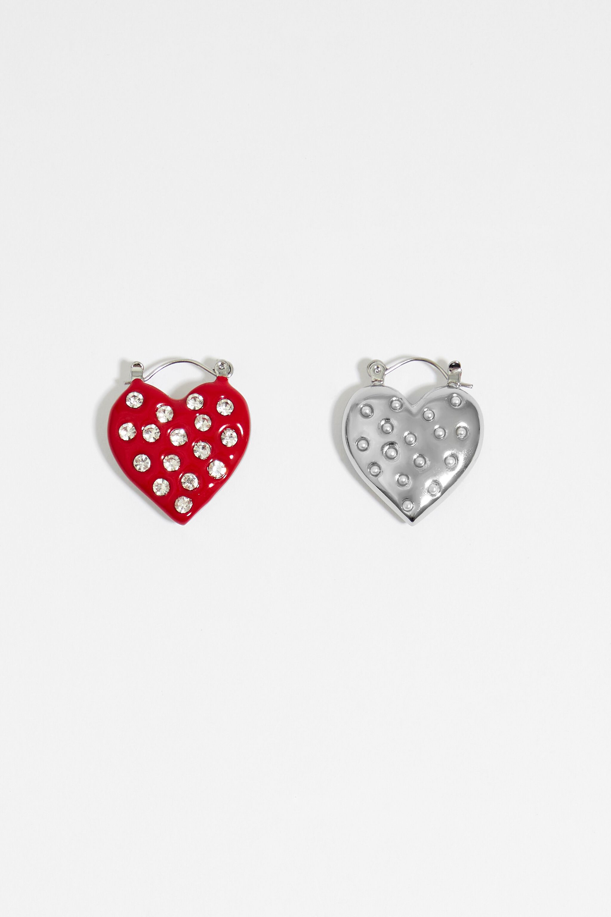 Red heart earrings best sale studs