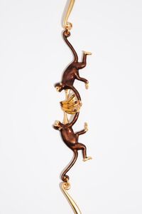 Gold monkeys and bananas necklace