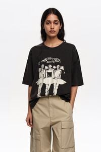 Washed black Dancers logo T-shirt