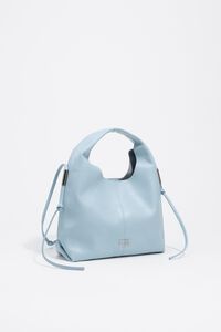 Small sky blue leather Paper bag
