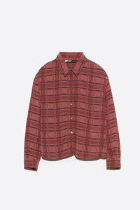 Garnet checked boxy fluid shirt