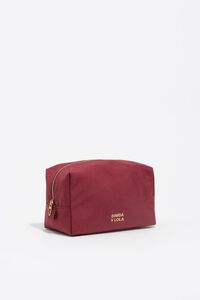 Medium burgundy nylon make-up case